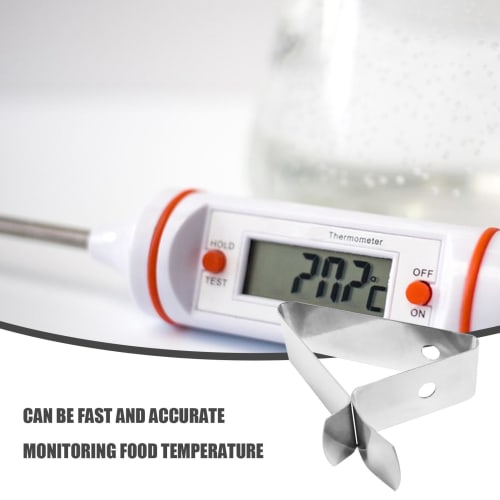 Stainless Steel Thermometer Holder, Thermometer Clip, Probe Clip Holder, BBQ Grill Temperature Probe Holder, Food-Grade Temperature Gauge Clip for Kit