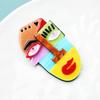 Acrylic Creative Face Brooch for Women Unisex Multicolor Party Office Badges Pin Gifts