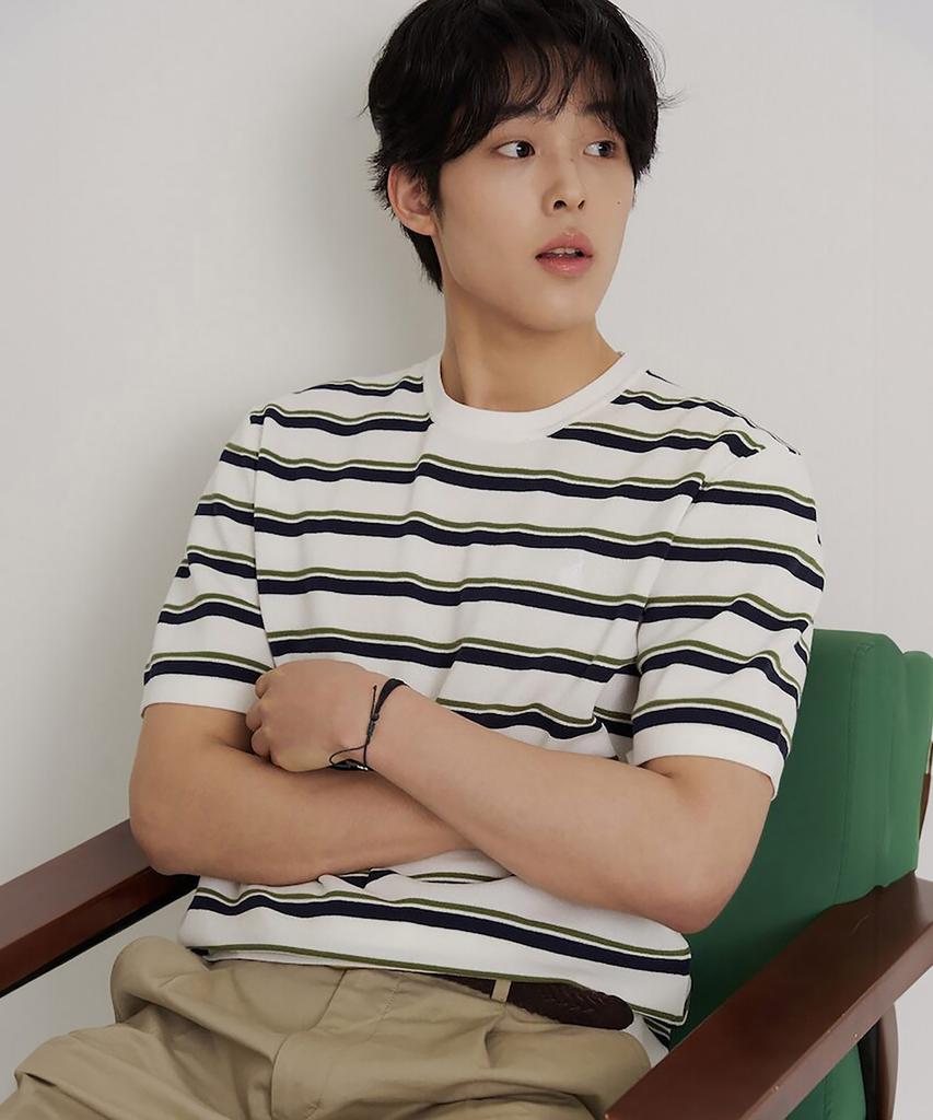Binpolmen Striped Round Knit Ivory