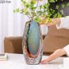 Gradient Glazed Glass Vase Desk Decoration Hydroponics Flower Pots Decorative Flower Arrangement Modern Home Decor Floral Vases
