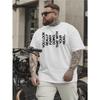 European Size Men's Plus Size Funny  T-Shirt - Oversized Loose Fit Casual Summer Short Sleeve Round Neck Tee, Breathable Big & Tall Top