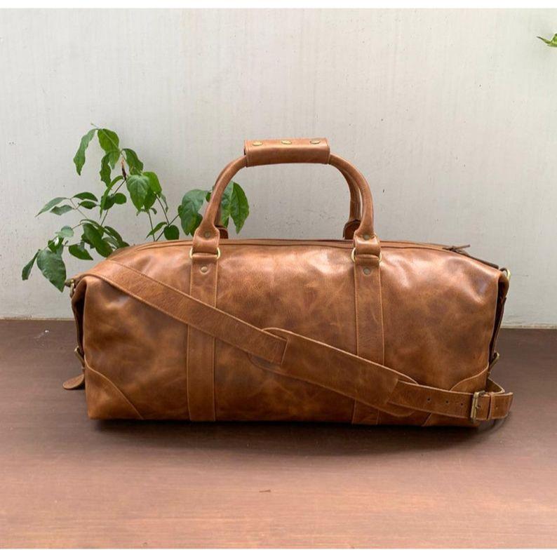 

кожаная дорожная сумка викендер саквояж большая сумка для ночевки кожаная спортивная сумка выходного дня сумка бойфренда для мужчин подарок на день рождения на годовщину мужу 24 x 12 x 11 in