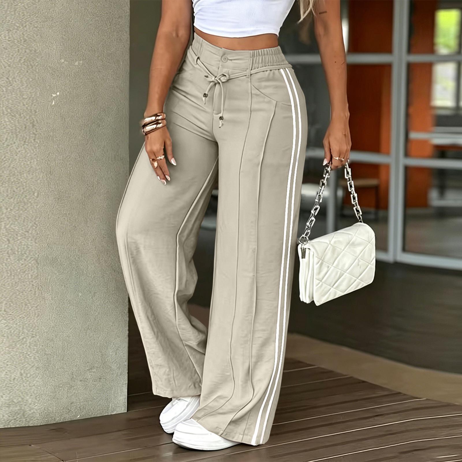 Women s Loose Fit Color Cargo Pants with Drawstring and Pockets for Everyday Casual Wear L
