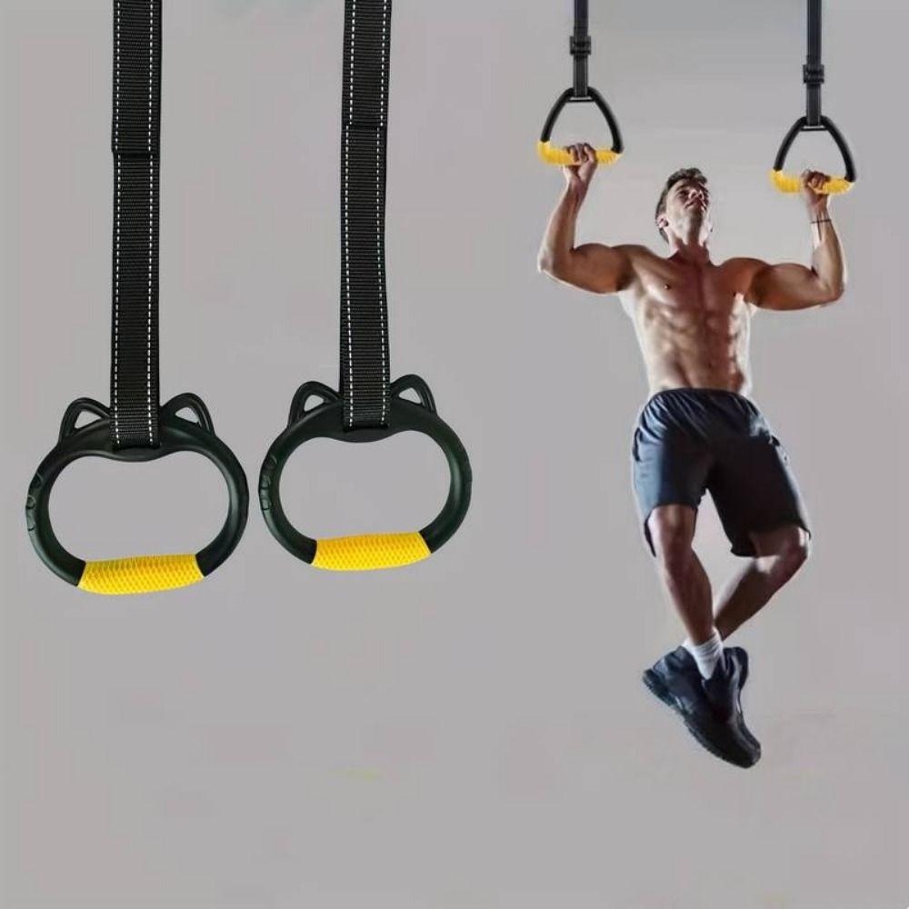 With Straps Pull Up Bar Durable Fitness Exercise Ring Gymnastic Rings  Gymnastics Equipment