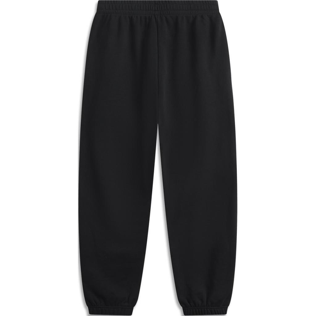 Li Ning Sports Lifestyle Series Mid-Rise Comfortable Loose Fit Letter Print Cuffed Casual Pants Men pants Black AKLUC61-1