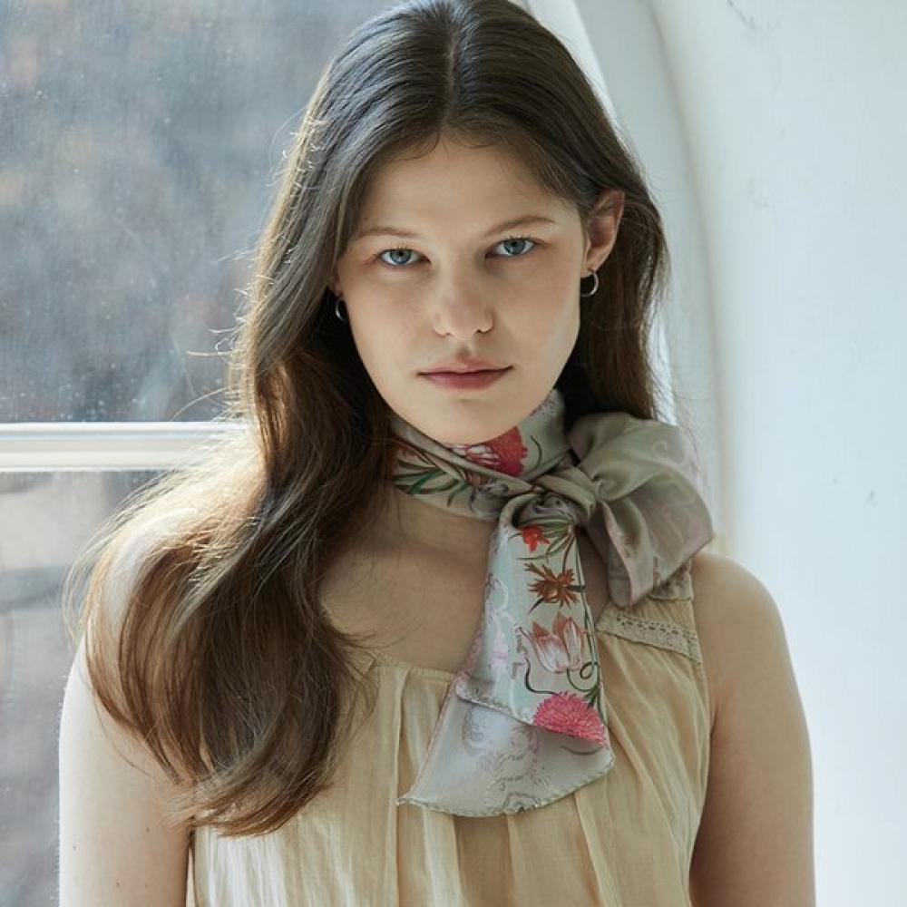 Ana Maison Romantic Waltz Silk Long Petit Scarf Pml 1382col.2