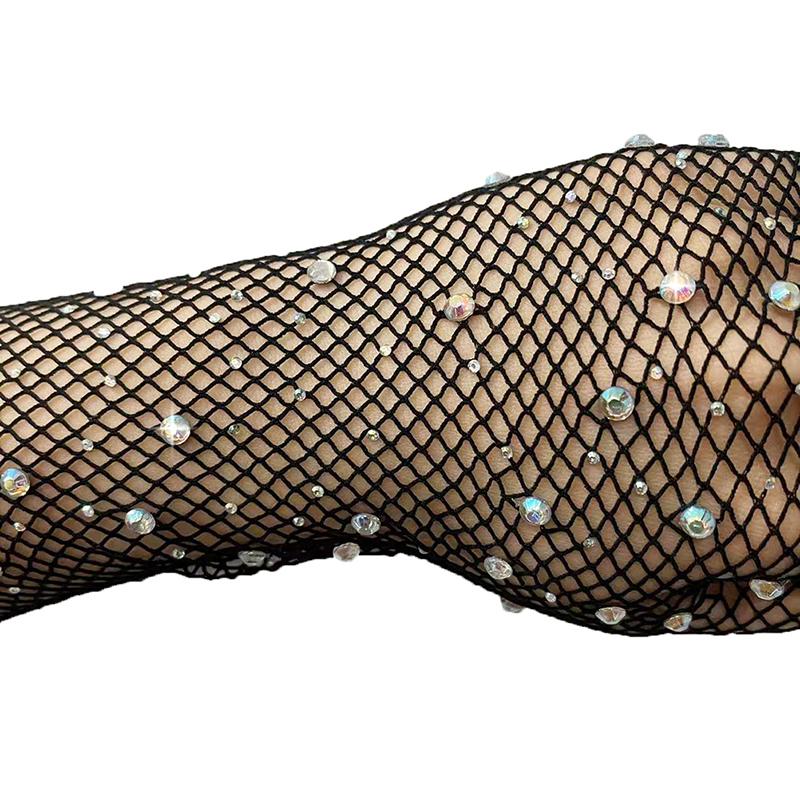 Sexy elastische Strass Mesh Handschuhe Leistung lange Handschuh Zubehör