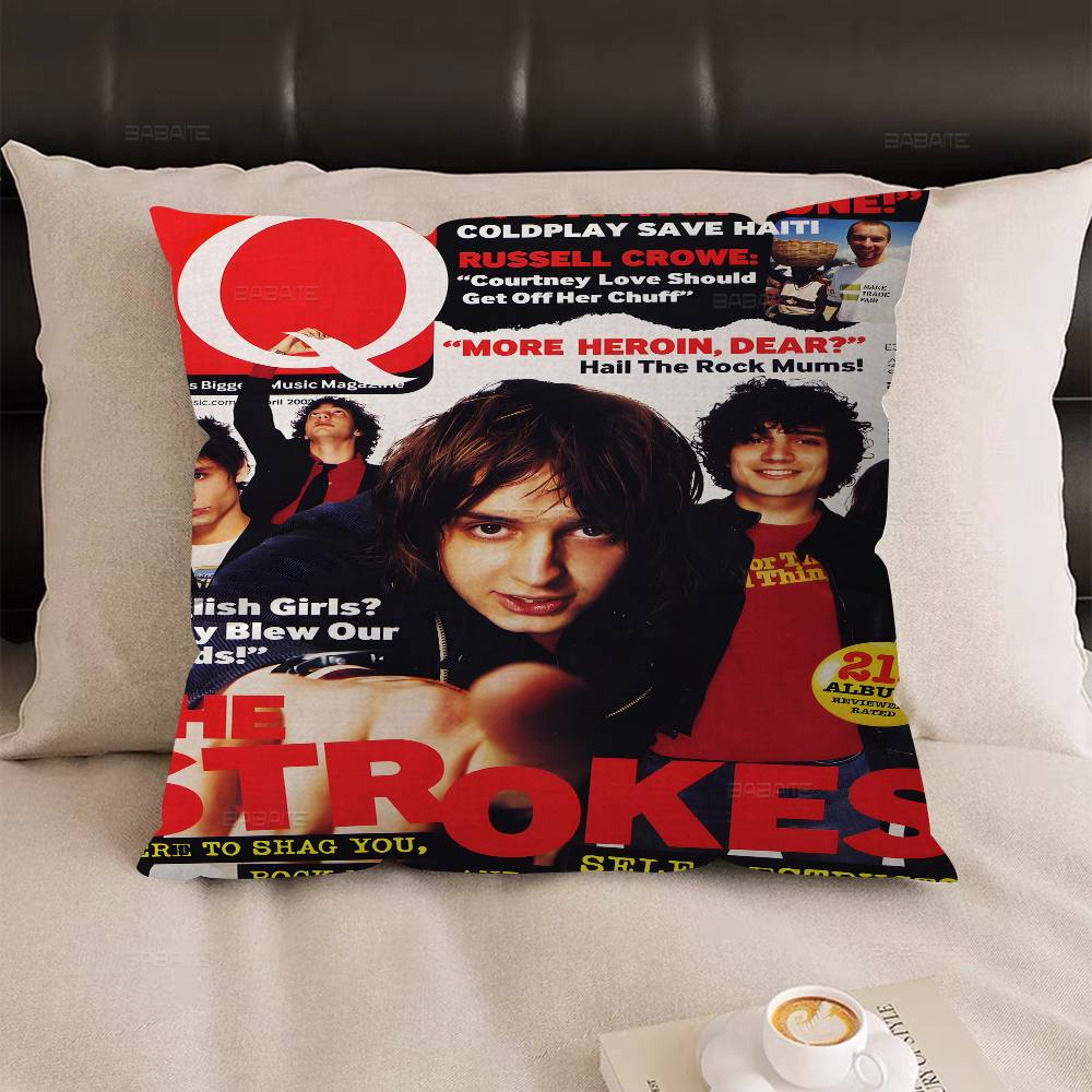 Music TThe Strokes Personalized Pillow Dust Cover Bedroom Kids Party Decoration Pillowcase Birthday Children Gift
