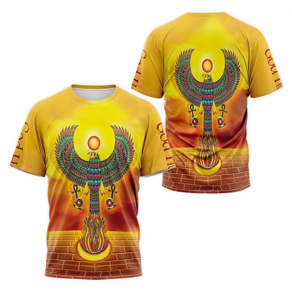 Ancient Egypt Pharaoh Anubis Pattern 3D Print T-Shirts Men Women Short Sleeve T Shirt Unisex Harajuku Y2k Tees Tops Kids Clothes
