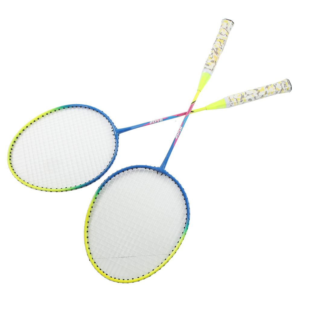 K2058 Badminton Racket Iron Alloy Lightweight Sturdy Badminton Racquet Set for Indoor Outdoor Backyards Gym