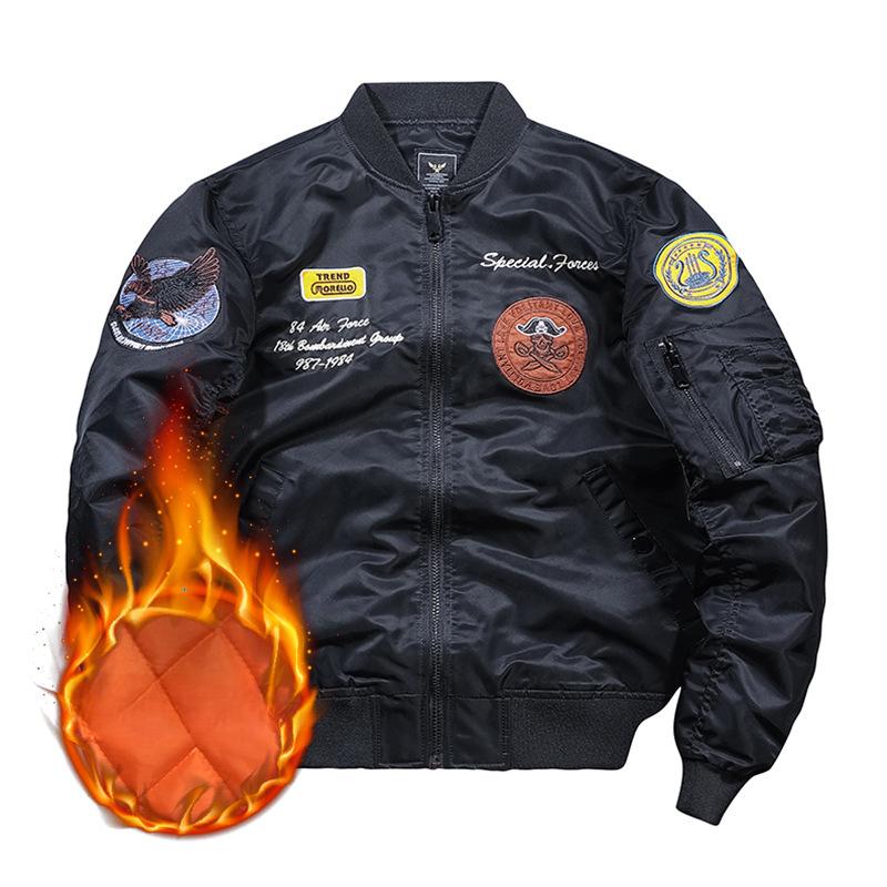 Nová podzimní a zimní pilotní bunda letectva Pánská vyšívaná baseballová uniforma kabát větší velikosti