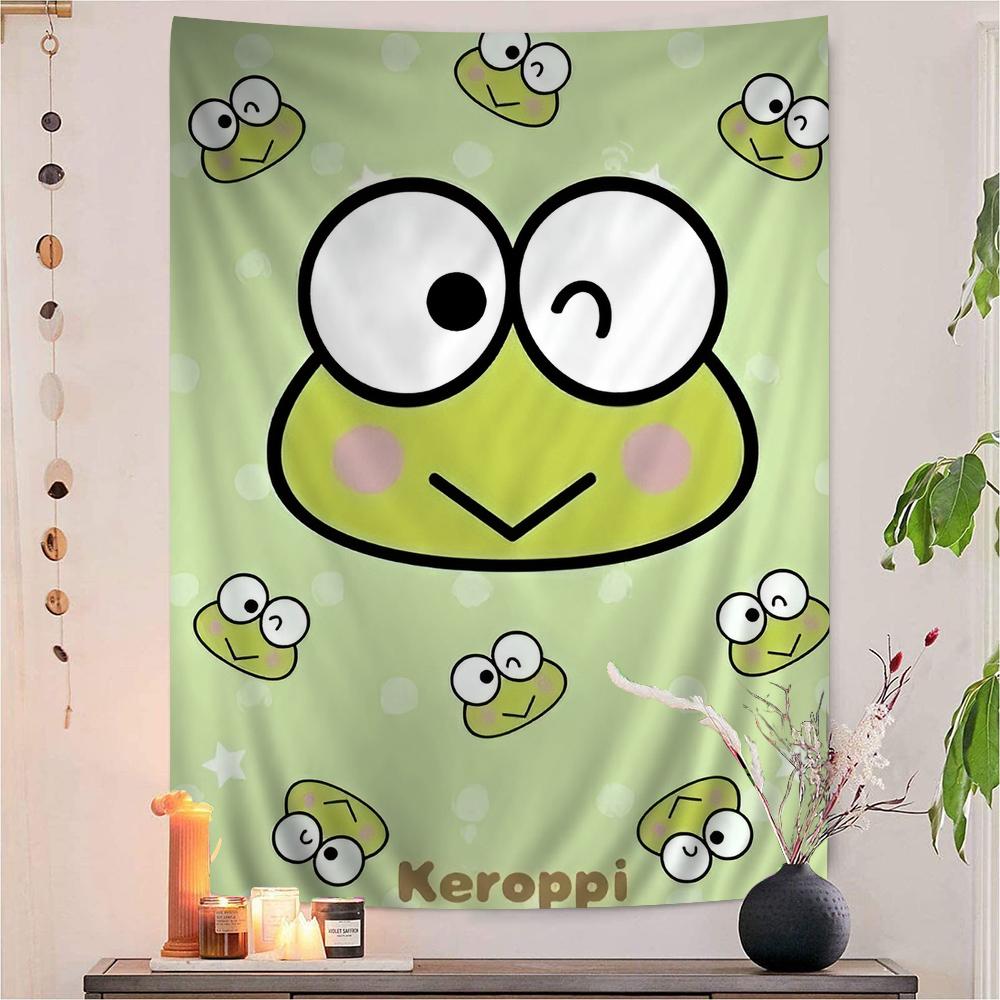Cute Kero Kero Keroppi Cartoon Tapestry Bohemian Wall Tapestries Mandala Wall Hanging Sheets