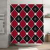 Modern Red Black Geometric Shower Curtain Waterproof Bath Decor Home Improvement Decoration Size CustomizableXS (36 X 72 Inches)
