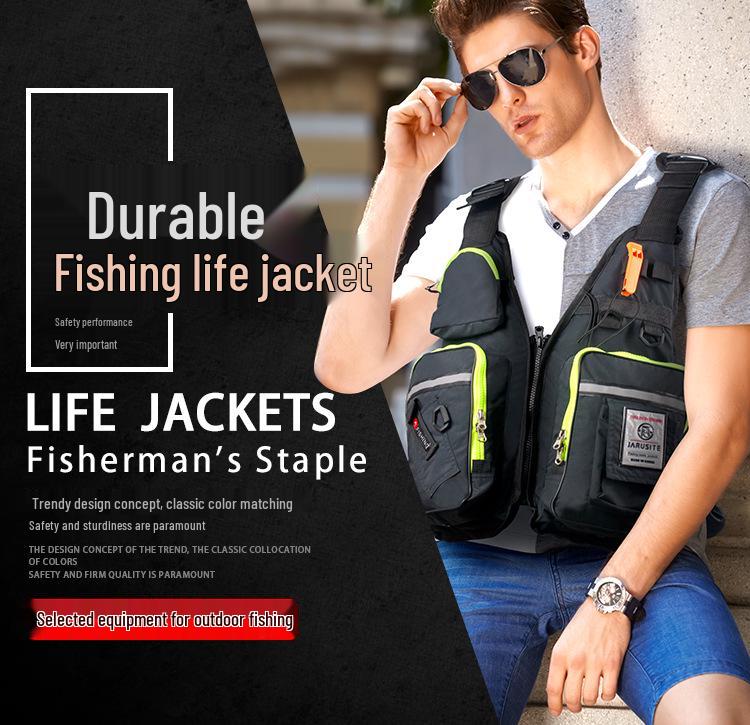 Multifunctional High-Buoyancy Fishing Vest with Customizable Logo for Rock and Sea Fishing