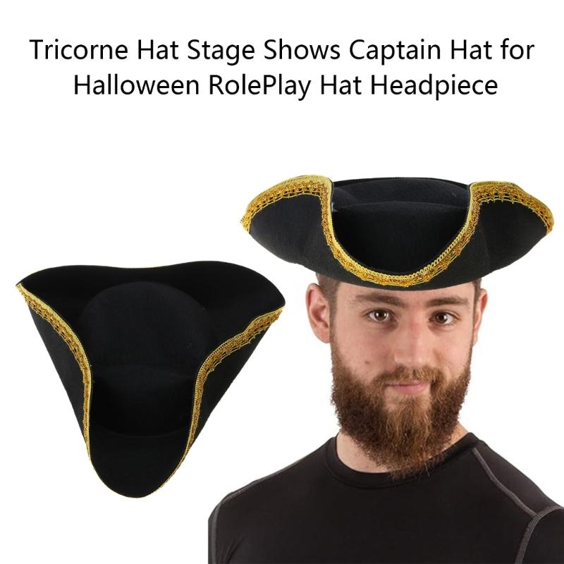 Pirate Captain Hat for Women Man Unisex Halloween Costume Pirate Hat Party Hat