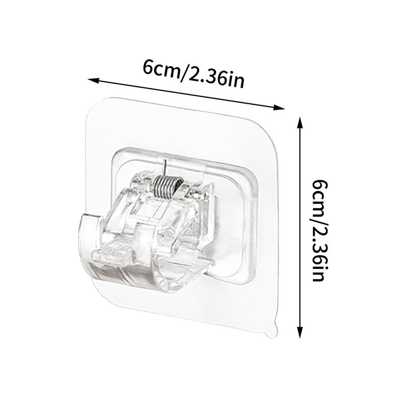Suporte de haste de cortina ajustável clipe autoadesivo grampo gancho haste de cortina de parede