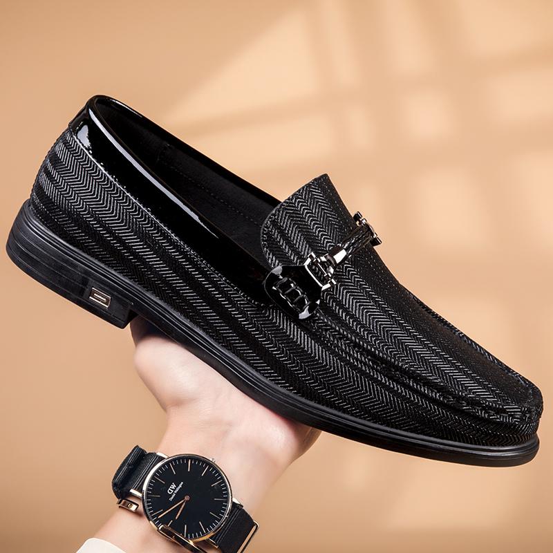 

Fashion Luxury Brand Genuine Leather Men Shoes Casual Men Loafers Breathable Office Formal Shoes Fashion Designer Slip on Driving Shoes 45 чёрный