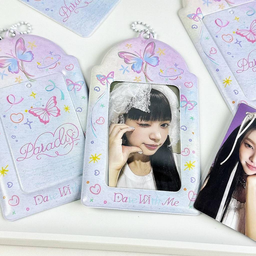New Cute Cartoon Photo Card Holder 3 inch Decorative Idol Photo Album Protective Sleeves Kawaii Japanese Stationery Pendant
