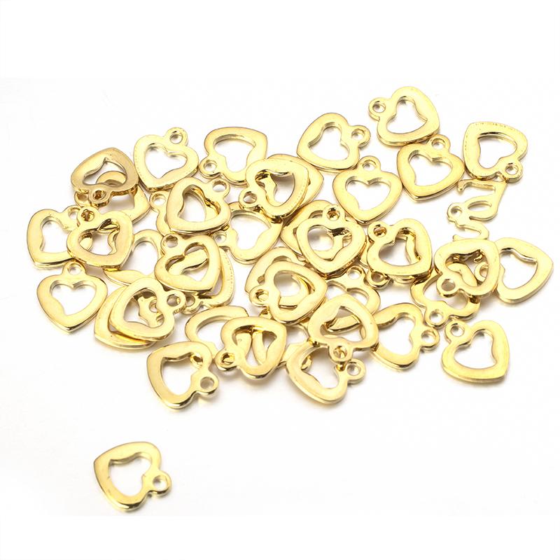 20pcs Stainless Steel Extend Tail Chain Charms Tag Gold Steel Color Multi-style Pendant for DIY Necklace Bracelet Jewelry Making