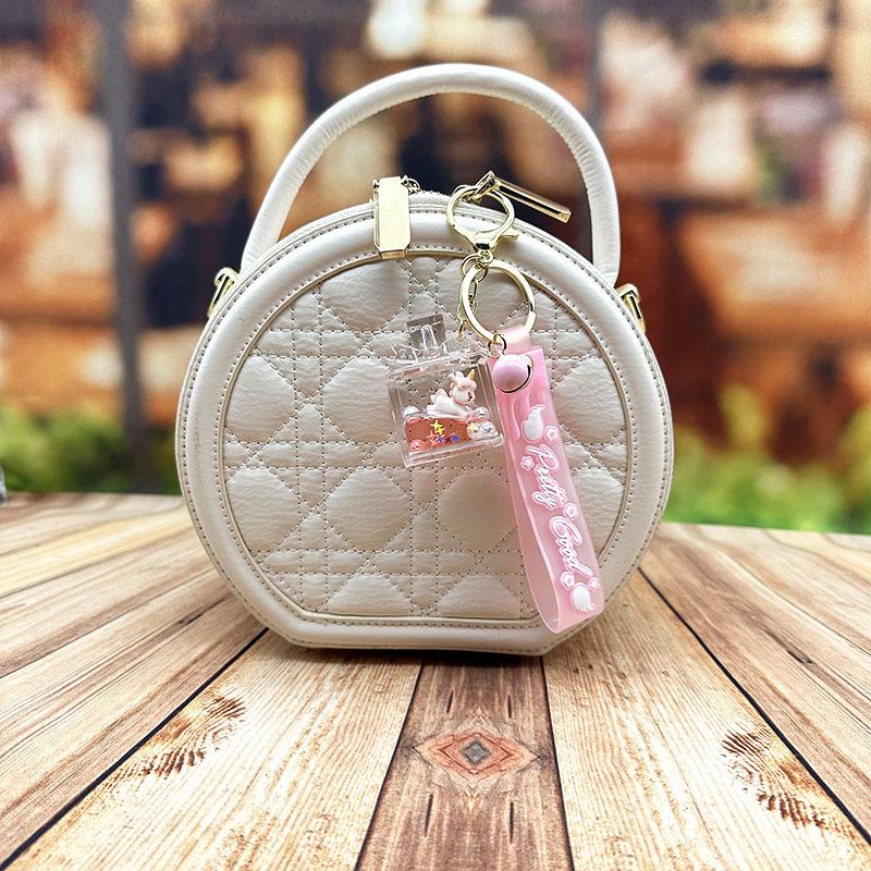 Oil Perfume Bottle, Unicorn Keychain Pendant, Cartoon Drift Bottle, Couple Bag, Key Chain Ring, Couple Pendant.