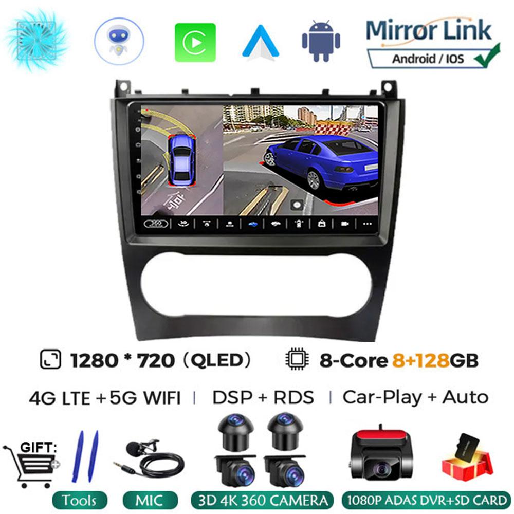 Android 14 For Mercedes Benz W203 W209 C180 C200 C220 C230 2005 - 2009 Car Radio Stereo Multimedia Navigation GPS Carplay AUTO