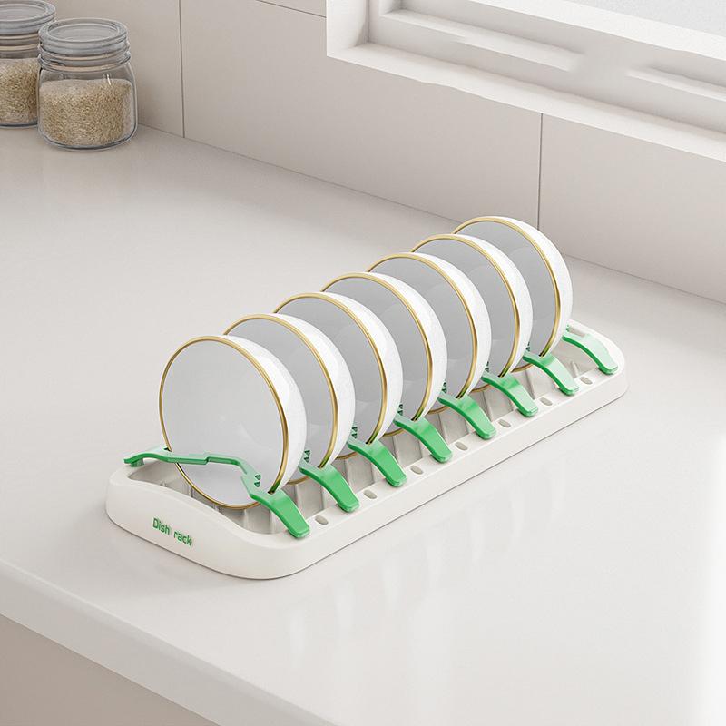 Bowl Rack Dinner Plate Storage Tray Dish Drainer Bowl Drying Stand Detachable Kitchen Organizer Seasoning Bag Storage Shelf 2438₽