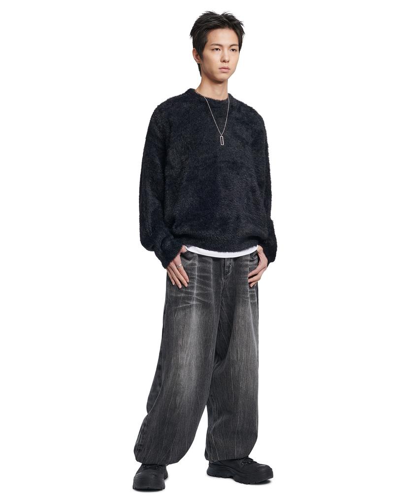 Nomaenyueol Fuzz Hairy Knit - Black