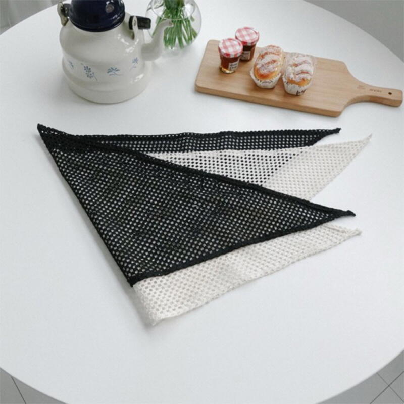 

Women s Kerchief Triangle Hair Net Headband A33569_Black