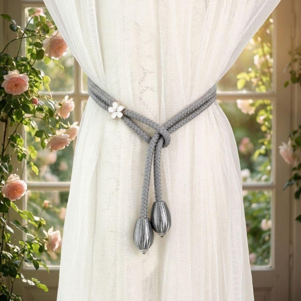 Adjustable Flower Curtain Tiebacks Minimalist Curtain Tie Rope Modern Curtain Straps  Bedroom