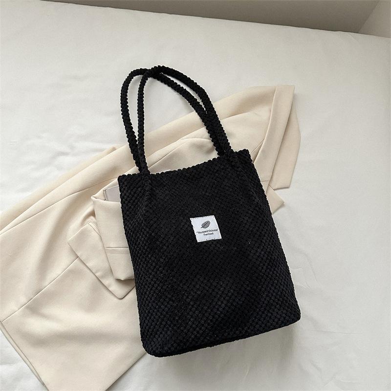 2025 spring new tote extra large bag versatile fashion letter shoulder handbag bag trendy retro solid color hand carry