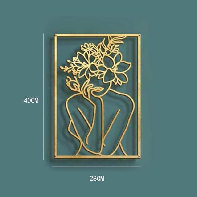 Abstract Home Decoration Woman Iron Wall Hanging Wall Line Drawing Wall Decor Modern Metal Body Outline Poster Bedroom Decor