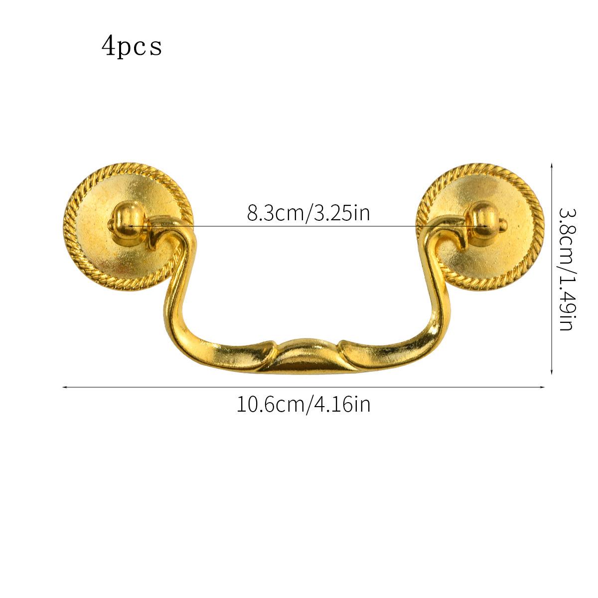

4 шт. Европейская антикварная бронзовая ручка Минималистичная ручка для шкафа, гардероба, ящика Длинная ручка Сельский стиль золотистый