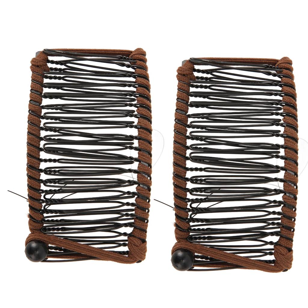2Pcs Banana Hair Clips Metal Woven Thread Easy Simple Stylish Vintage Clincher Comb for Travel Family