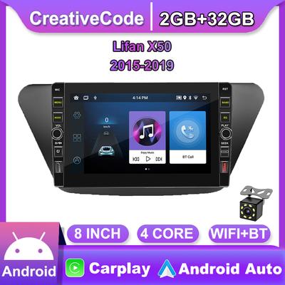 8 zoll Für Lifan X50 2015-2019 Mit Taste Knopf Android Auto Radio Multimedia Player Navigation Stereo GPS 2 din Carplay 2 + 32GB