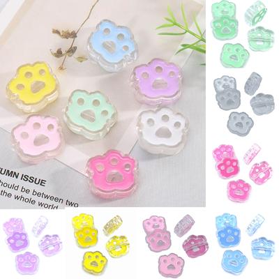 5 Stück 23*26mm Acryl Cartoon Tropföl Katzenpfote Lose Perlen DIY Schmuckzubehör