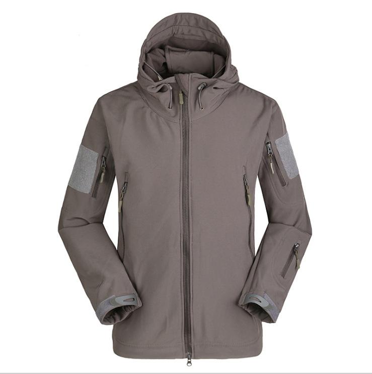 Soft Shell Jacket Men s Outdoor Camouflage Sports Cycling Mountaineering Ski Suit Men s Jacket S серый