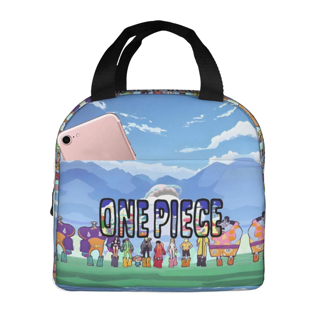 Custom One Pieces Insulated Lunch Bags for Camping Travel Manga Portable Thermal Cooler Lunch Box Unisex