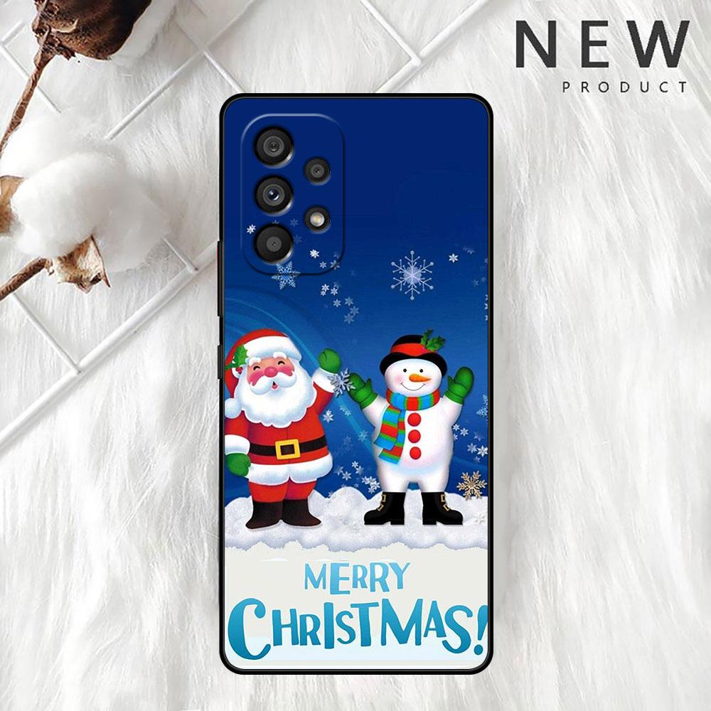 

Рождественский чехол с Санта-Клаусом для Samsung Galaxy A52 A12 A51 A53 A33 A71 A32 A31 A21 A01 A11 A22 Черный ТПУ чехол для телефона Samsung A03