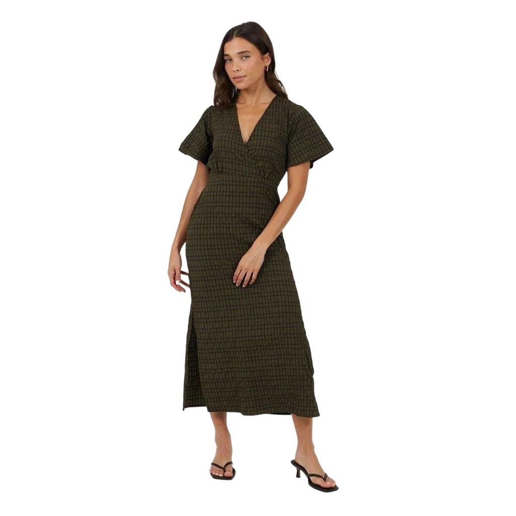 Brave Soul Womens/Ladies Tie Back Short-Sleeved Midi Dress