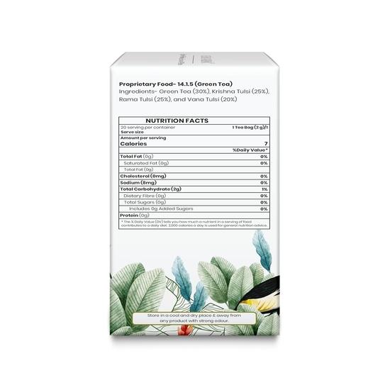 Chai Vedic Tea | Tulsi Green Tea Classic | Tulsi Tea | Green Tea | 20 Tea Bags | Tea Powder