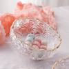 Vintage Engraving Transparent Glass Salad Bowl Golden Edge Dessert Fruit Oatmeal Bowl Kitchen Soup Noodle Bowl Relief Craft
