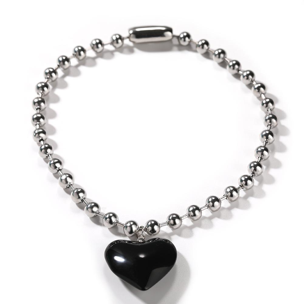 Fashion Jewelry Heart Pendant Necklace Hot Sale Sweet Temperament Cool Style Black Cord Chain Necklace for Women Female Gift fashion чёрный