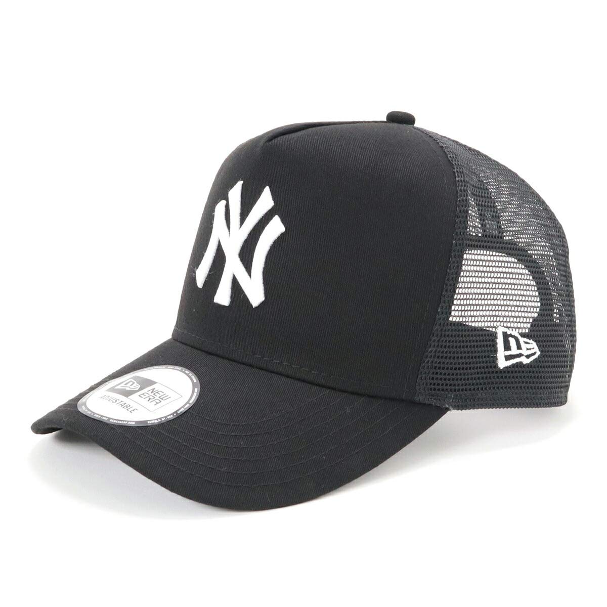 

[New Era] Mesh Cap 9FORTY A-Frame Trucker NY BlackWhite FREE Team Logo Hat