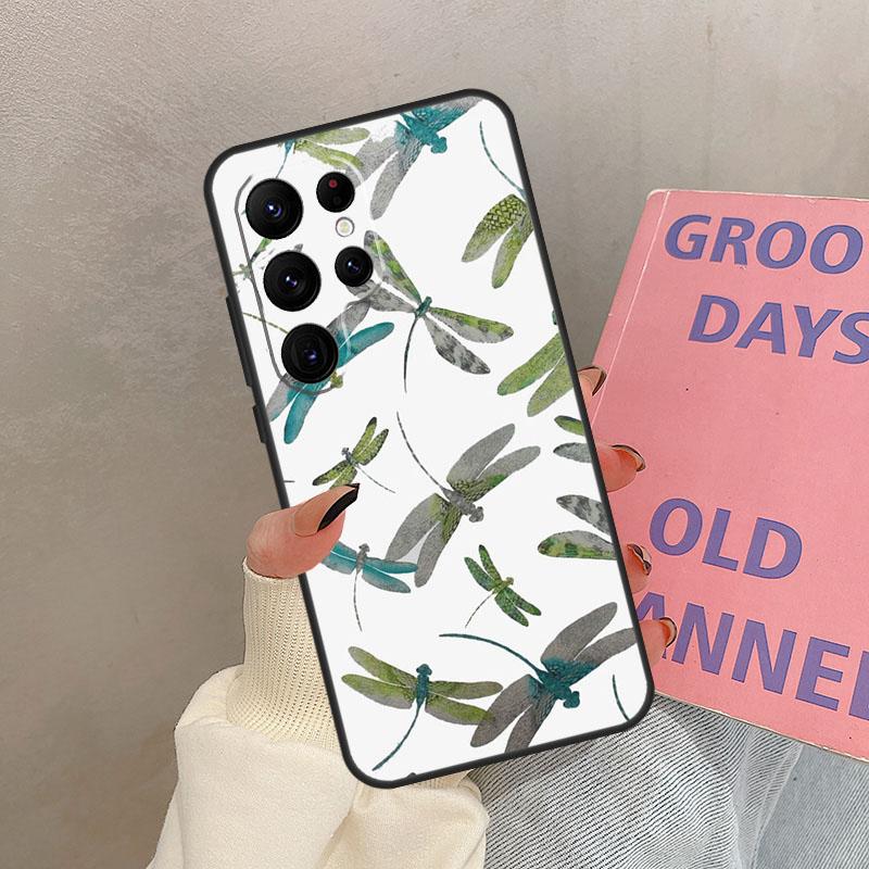 Floral Colorful Dragonfly Case For Samsung Galaxy S24 FE S21 FE S20 S22 S23 S25 Ultra S9 S10 Plus S25 FE Cover Coque