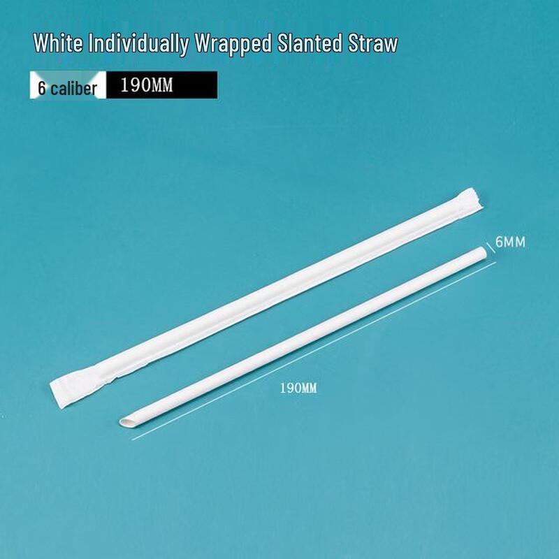 Handun Disposable Paper Straws, 6x190mm, Slanted, 5000 Count