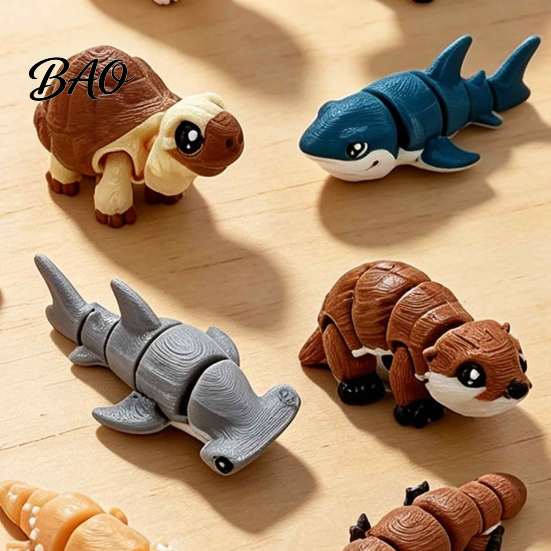 Educational Sensory Play Items 21PCS 3D Printed Articulated Animal Figurines Set, Mini Flexible Joints Figures, Desktop Toys Realistic Ornament,
