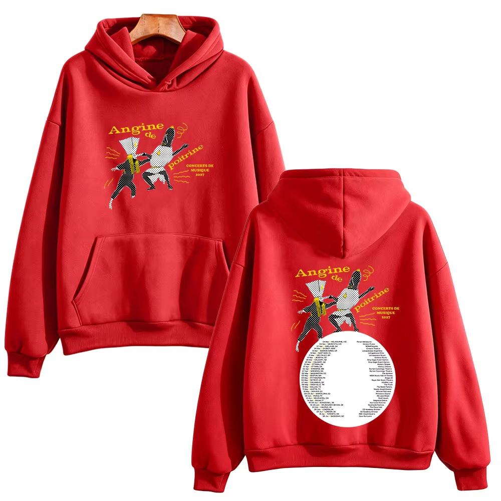 Hot Sale Angine De Poitrine CONCERTS DEMUSIQUE 2027 Hoodies Unisex Harajuku Hip Hop Punk Sweatshirt Warm Yet Not Bulky for Autumn & Winter
