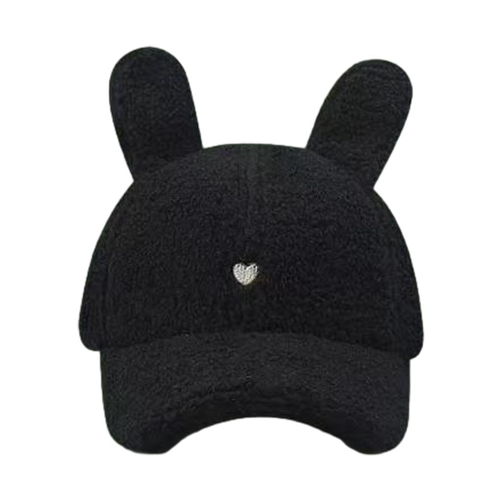Rabbit Ear Plush Baseball Cap for Teens Girl Autumn Winter Berber Fleece Baseball Hat Fashionable Peaked Hat for Women