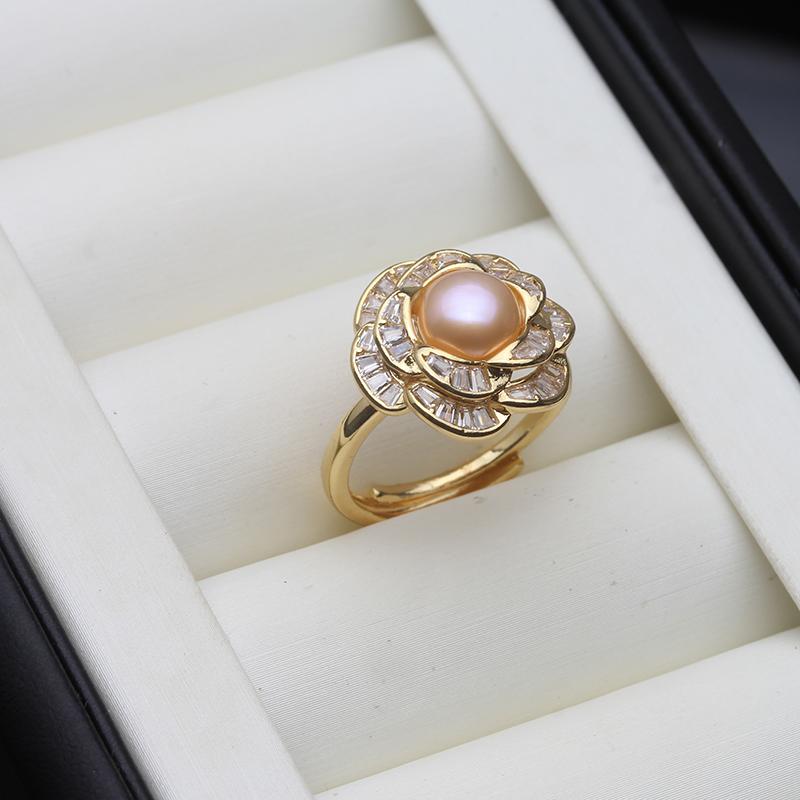 

Real 925 Silver Natural Freshwater Pearl Rings For Women Mother s Day Anniversary Birthday Gift White Black resizable