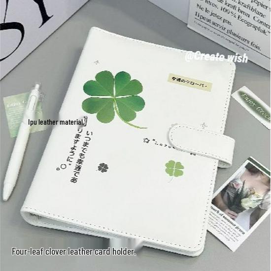 A5 PU Leather Magnetic Buckle Cute Cartoon Diary with Card Holder